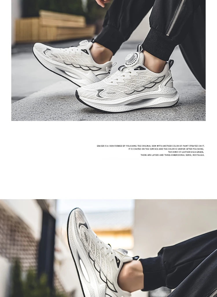 Letnie, oddychające, codzienne buty sportowe dla mężczyzn, nowe, modne i wszechstronne buty do biegania z oddychającą siateczką i obrotową klamrą, odpowiednie do uprawiania sportów na świeżym powietrzu i do codziennego noszenia