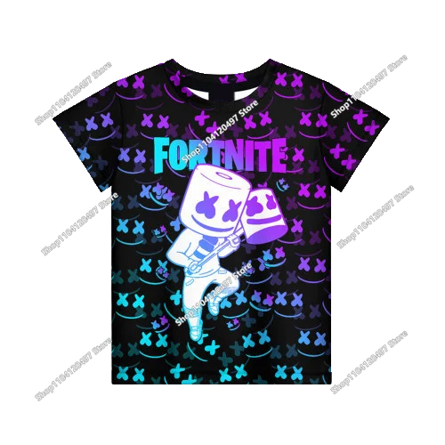 T-shirt Fortnite 2026 para rapaz, verão, anime, gaming, T-shirt para todos, camisola gira, T-shirt básica Battle Gamer, manga curta para homem