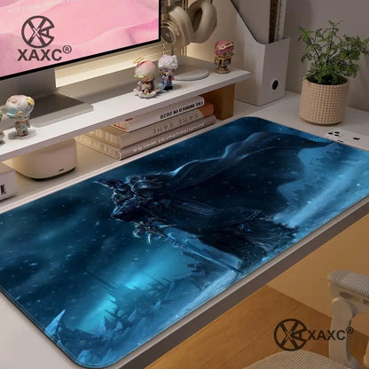 Lich King World Of Warcraft XAXC podloga za miša, velika podloga za tipkovnicu i miš za radni stol, neklizajuća gumena gaming podloga za miša, podloga za miš za prijenosno računalo