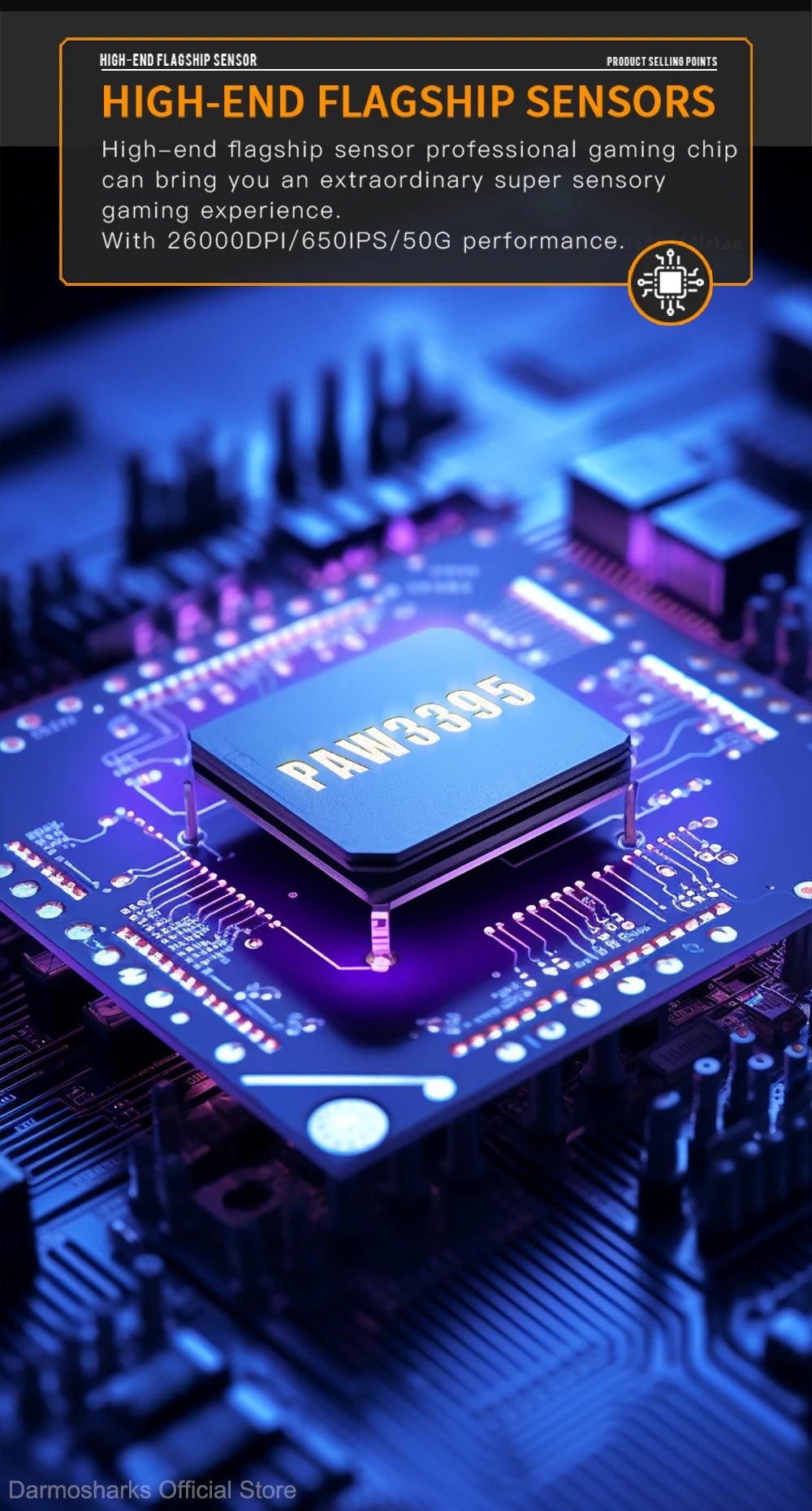 Darmoshark M3Pro Gaming-Maus 2.4G BT kabellos Tri-Mode PAW3395 Sensor N52840 26000DPI für große Hände mit Makro-Treiber – Maus für Gaming