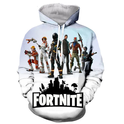 Children's Fortnite 2024 Sweatshirt 3D Digital Printed Hoodie Men's and Women's Pullover Jacket Long Sleeve Children's Gift
