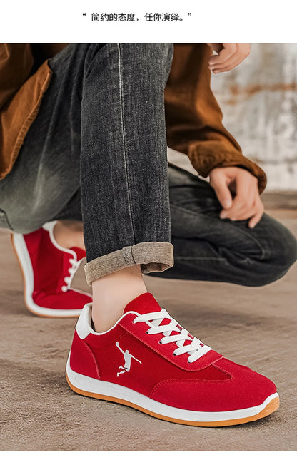 Men's Shoes, Spring and Autumn Trendy Shoes, New Cross-Border Models, White, Black, Red Sneakers, Soft-Soled Breathable Men's Low-Top Versatile Casual Shoes