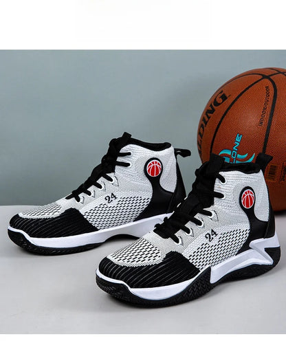 Large Size High Top Sports Shoes Men's Casual Breathable Comfortable Thick Bottom Basketball Shoes Running Shoes