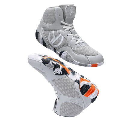New Men's Large Wrestling Shoes Mesh Breathable Boxing Shoes Anti slip Wear Resistant Sneaker Fashionable Casual High Sport Shoe