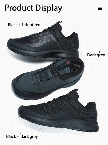 Baasploa Hiking Shoes Men Outdoor Waterproof Camping Resistant Non Slip Sneakers Male Casual Lightweight Lace-Up Walking Shoes