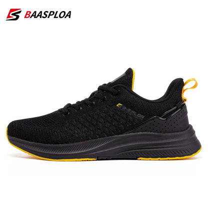 Baasploa Men Running Shoes New Breathable Mesh Sport Sneakers Plus Size 41-48 Male Classic Casual shoes Non-slip Outdoor Comfort