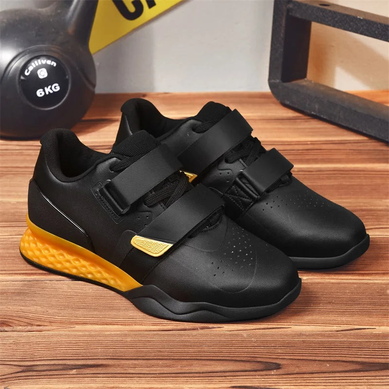 Weightlifting shoes, professional men and women powerlifting squat training shoes, hard sole gym shoes with stable heel, non-slip design