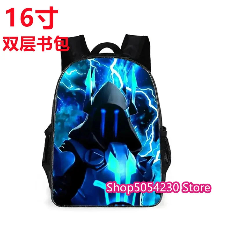 Conjunto de Mochila Fortnited 3PCS para Adolescentes e Estudantes, Saco de Viagem Fortress Night, Mochila Escolar 3D de Jogos Populares