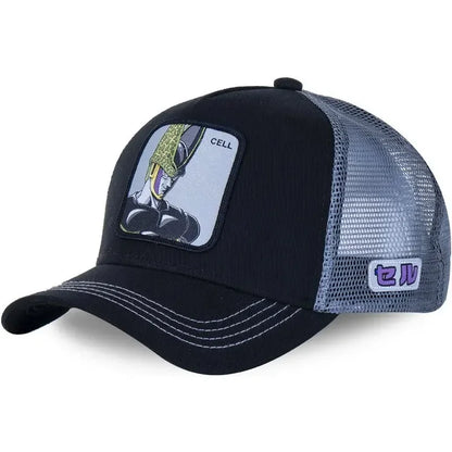 Dragon Ball Son Goku Cap Baseball Cap Summer Travel Peaked Cap Men's Embroidery Hip-Hop Sun Visor Adjustable Trucker Mesh Cap