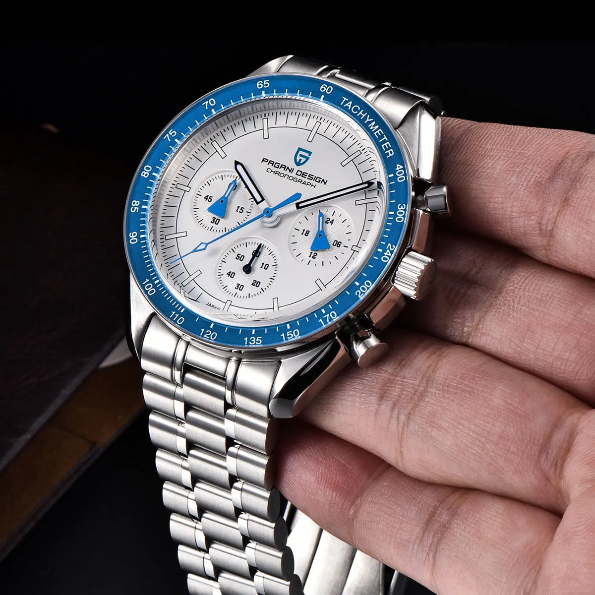 PAGANI DESIGN 2026 New Moon Watch Retro Luxury Quartz Watches For Men Stainless steel Luminous waterproof Sport Chronograph Man