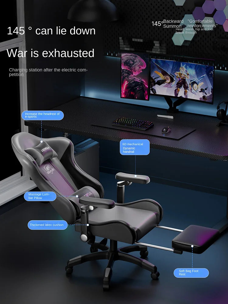 New Gaming Chair 9D Mechanical Dynamic Armrests 3D Lumbar Support Wide Seat Ergonomic Chair Gaming Live Streaming Swivel Chair
