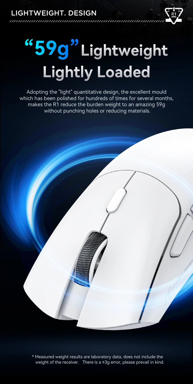 Attack Shark R1/X11 Tri-Mode Wireless Gaming Mouse, 18,000 DPI PAW3311 Bluetooth, 2.4GHz & Wired Lightweight Programmable Gaming Mouse for PC & Laptop