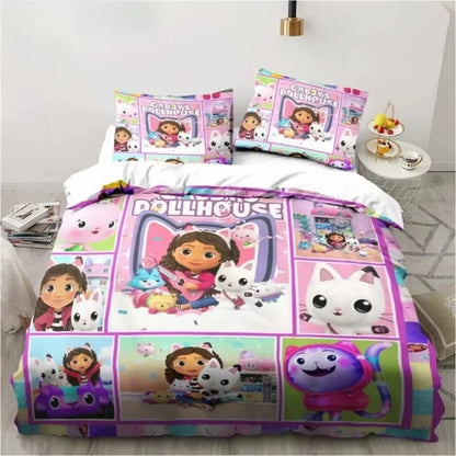 Gabbys Doll house 3D Printed Duvet Case Pillowcase Bedding Set Twin Full King for Kids Adults Bedroom