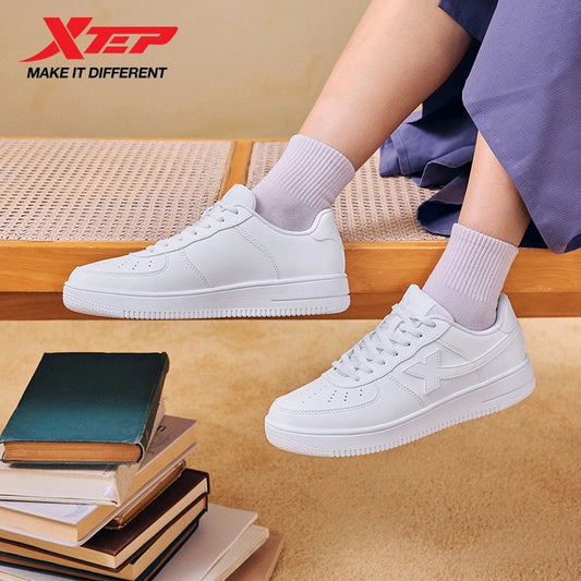 Sapatilhas Brancas Xtep para Mulher 2026 Primavera, Casal, Versáteis, Modernas, Casuais, Sola Grossa com Aumento de Altura, Calçado Desportivo Feminino 874118319851