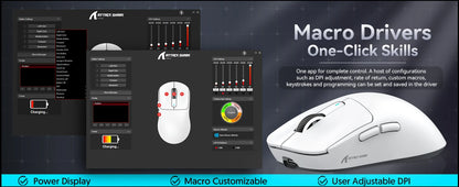 Attack Shark X3/X3 Pro Wireless Gaming Mouse, 26K DPI PixArt PAW3395, Tri-Mode Bluetooth 5.2/2.4G/Wired, 49g Ultralight Gaming Mouse for PC