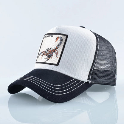 Unisex trucker kapa s vezenim Scorpion zakrpama, muška bejzbol kapa, ženska snapback hip hop kapa, vanjska kapa s prozračnim vizirom