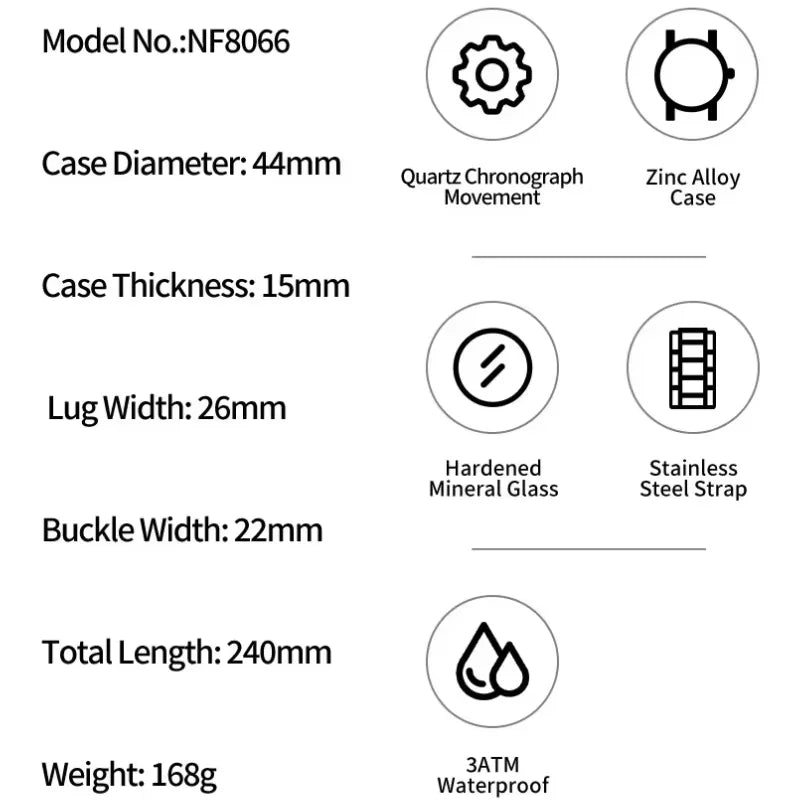 NAVIFORCE Top Brand Men's Watches Luxury Tonneau Quartz Wristwatch Waterproof Chronograph Watch for Men 2025 Auto Date Clock