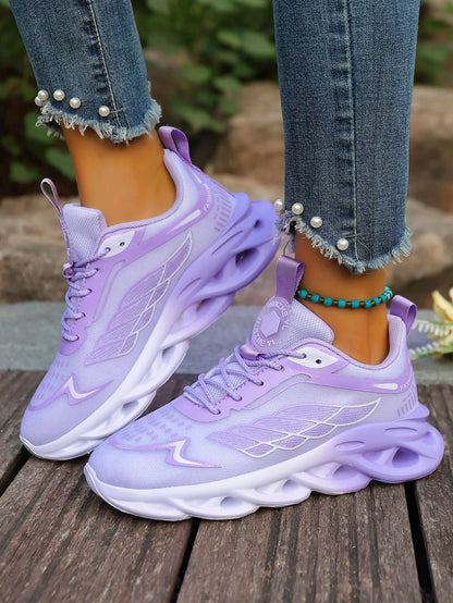 Summer Unisex Running Shoes Women Lightweight Mesh Breathable Comfortable Flat Soft Tennis Shoes Lace-up Sneakers
