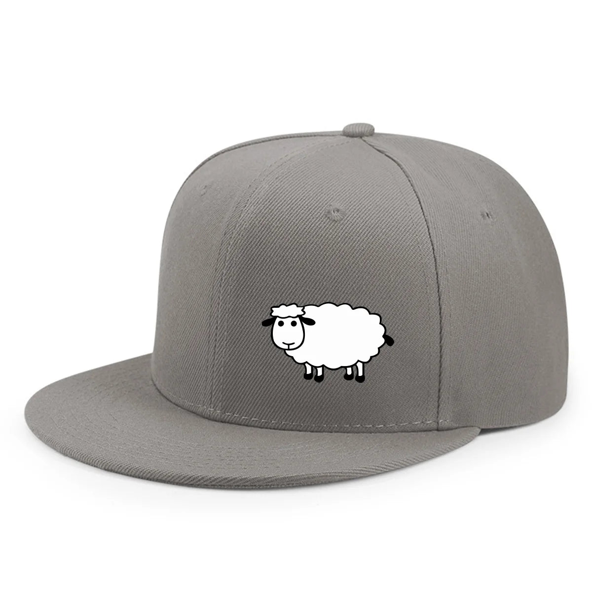 Casquette de baseball unisexe ajustable - Casquette de style urbain à visière plate avec motif de mouton : un accessoire décontracté, polyvalent et personnalisable
