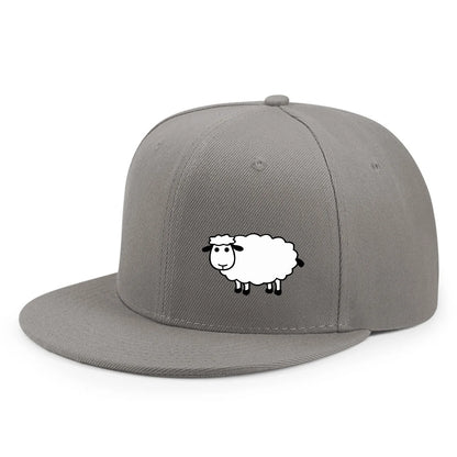 Casquette de baseball unisexe ajustable - Casquette de style urbain à visière plate avec motif de mouton : un accessoire décontracté, polyvalent et personnalisable