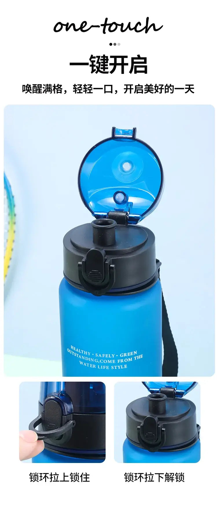 Garrafa de água desportiva Fortnites de 650ML, kawaii, motivacional, à prova de fugas, portátil e reutilizável, para exterior, viagens e ginásio, novo presente giro