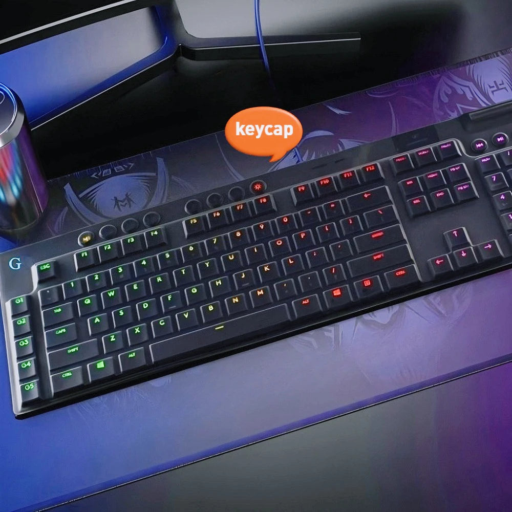 Tecla texturada antiderrapante transparente retroiluminada G915 913 TKL G815 G813, compatível com teclado mecânico Logitech