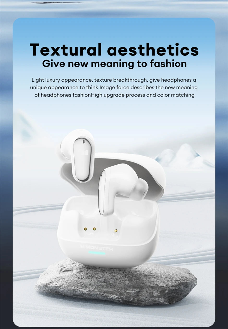 Auriculares Monster MQT52 sem fios Bluetooth 5.4 com bateria de longa duração, auscultadores gaming de modo duplo, som estéreo Hi-Fi e microfone