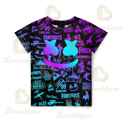 Cartoon Fortnite New Summer Children T Shirt 3D Printed Boys Girls Streetwear Adults Kids Clothes Funny Tee O-Neck Tops