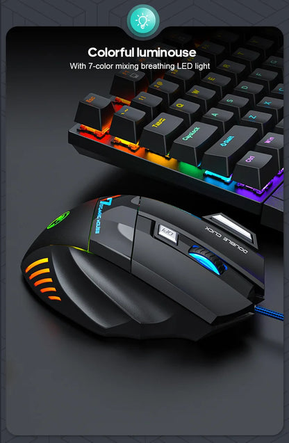 iMICE X7 Ergonomic Wired Gaming Mouse, 3200 DPI USB Gaming Mouse with 7 Programmable Buttons, LED Backlit Computer Gamer Mouse for PC & Laptop