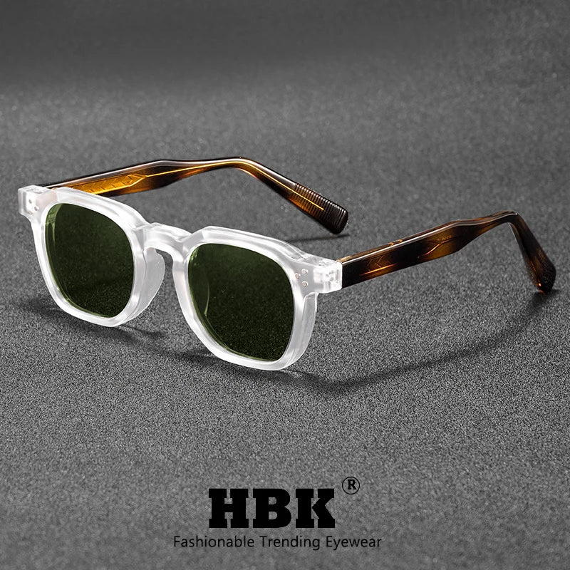 HBK Fashion Retro Men Sunglasses Classic Square Frame  Design Sun Glasses Women Outdoor Travel Party Business Festival Gift
