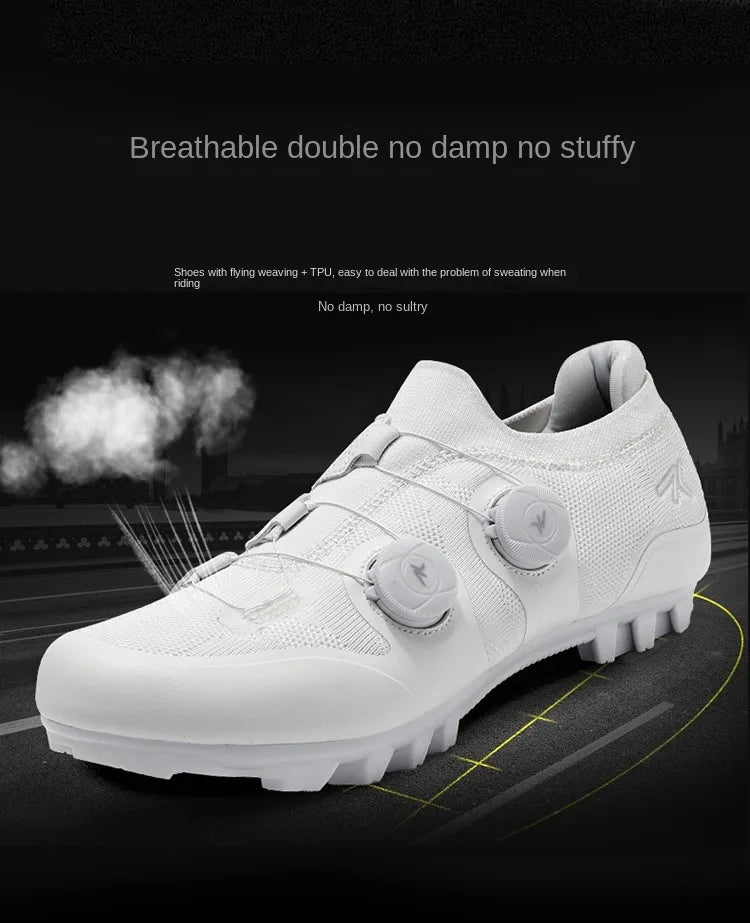 Cycling shoes road bike unisex, HsYixin breathable SPD self-locking non-slip racing road bike shoes flat MTB bicycle sneakers