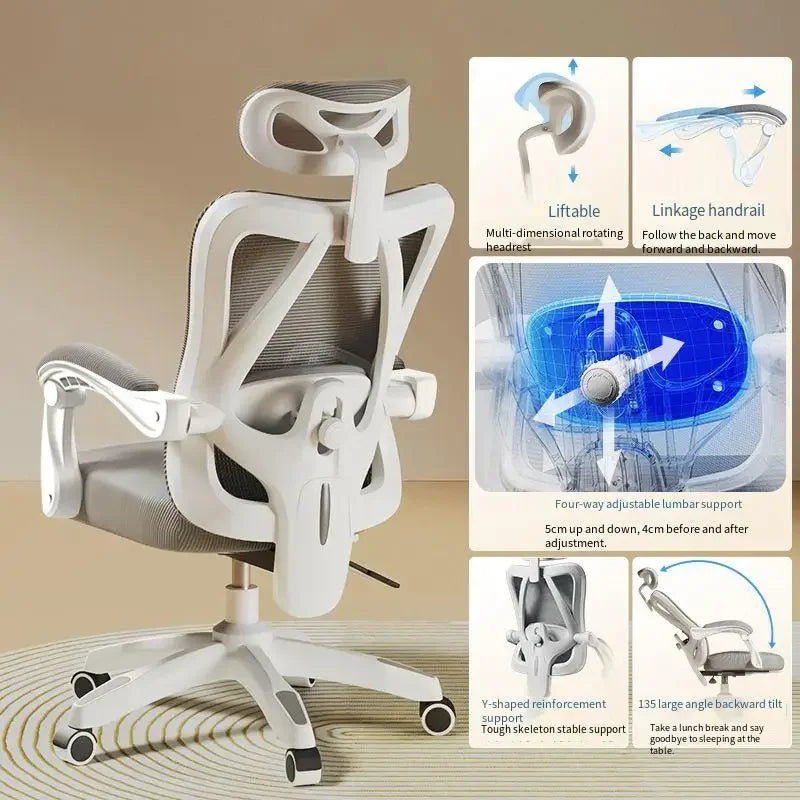 UVR Gaming Computer Chair Mesh Breathable Staff Chair Ergonomic Design Armrest Chair Sitting Comfort Home Office Chair Furniture