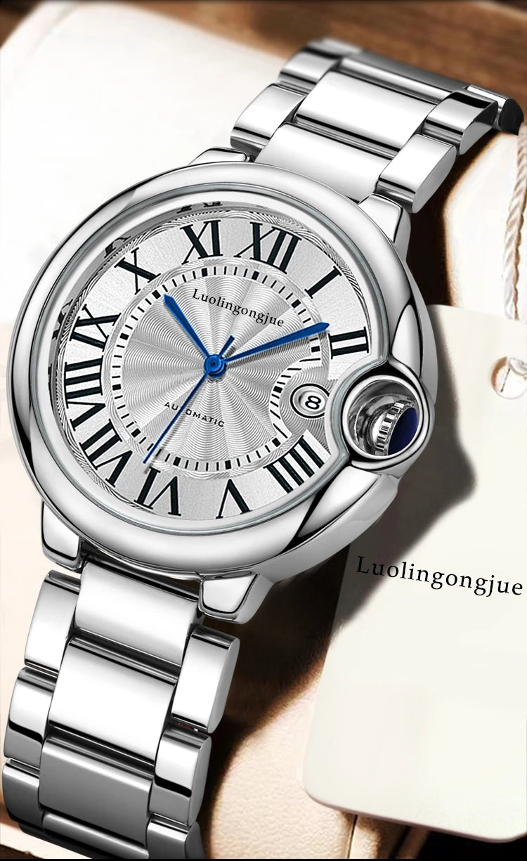 European and American Style High-End Business Series Men's Mechanical Watches, Automatic Winding, Skeleton Design, High Aesthetic Value, Light Luxury, Fashionable, Casual, Versatile, Trendy Men's Watches for Social Guys, the