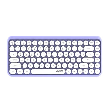AJAZZ 308i Wireless Bluetooth Keyboard 84 Keys Rechargeable Retro Round Typewriter Keycaps, Portable Mechanical Keyboard