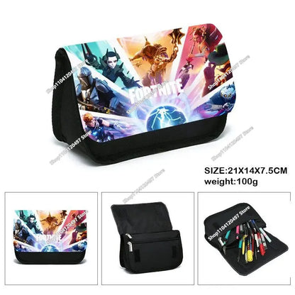 Anime Pencil Bag Kawaii Fortnite Pencil Case Large Capacity Waterproof Handheld Cosplay Pencil Pouch Office Stationary Gift Toy