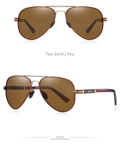 BARCUR Polarized Mens Sunglasses Pilot Sun Glasses for Men Accessories Driving Fishing Hiking Eyewear Oculos Gafas De Sol