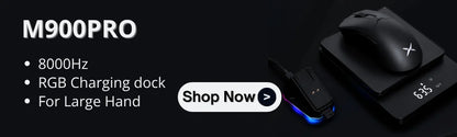 Rato Gaming Sem Fios Delux M900PRO Versão Ultraleve Ergonómico 1K/8K Polling Rate 50g PAW3395 para Destro com Mão Grande PC Gamer