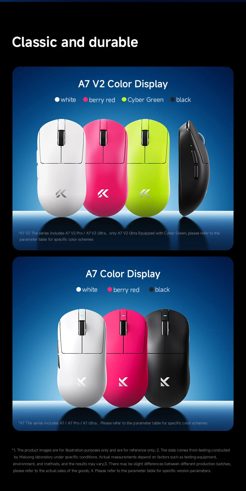 MCHOSE A7 V2 Ultra / Pro Lekka bezprzewodowa mysz gamingowa Dual 8000Hz PAW3950 TI 42000DPI dla graczy e-sportowych na PC