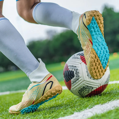 New Men Soccer Shoes Men Grass Breathable Soft Outdoor Football Shoes Cleats Long Spikes Comfortable Training Sport Shoes Men