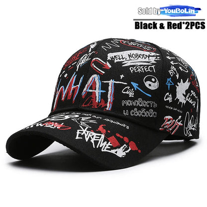 Cappellino da baseball graffiti per uomo e donna – Cappello regolabile in cotone stile street snapback