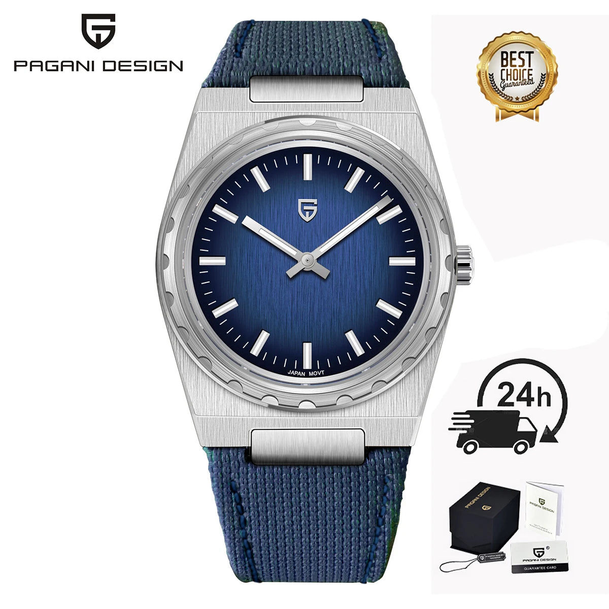 PAGANI DESIGN 2025 new thin 7MM men's quartz watch VJ21 37MM sapphire stainless steel waterproof 10Bar luminous C3 reloj hombre