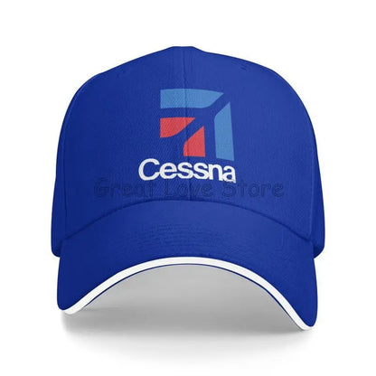 Custom Cessna Logo Print Sandwich Baseball Cap Retro Men Hip Hop Bucket Hats Summer Outdoor Sun Protection Snapback Cap Golf Hat