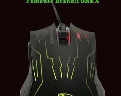 Silent Click USB Wired Gaming Mouse RGB, 6-Button Optical Gaming Mouse with Adjustable 3200 DPI, Ergonomic USB Gaming Mouse for PC, Laptop & Notebook