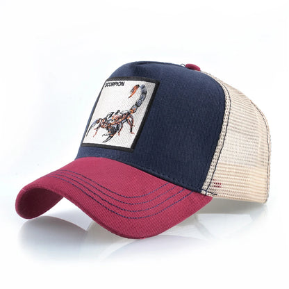 Unisex trucker kapa s vezenim Scorpion zakrpama, muška bejzbol kapa, ženska snapback hip hop kapa, vanjska kapa s prozračnim vizirom