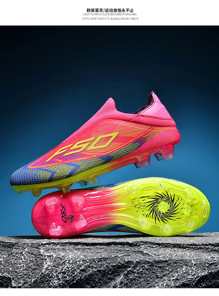 Men Soccer Shoes Cleats FG/TF Professional Original Women Football Boots Society Grass Indoor Training Unisex Non Slip Sneakers