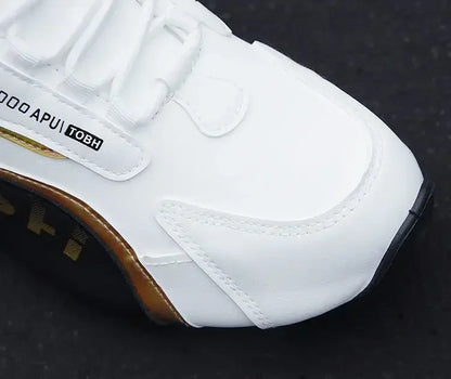 Ténis masculinos em couro PU, impermeáveis, desportivos e casuais; sapatos leves, respiráveis, planos e antiderrapantes; Zapatillas Hombre