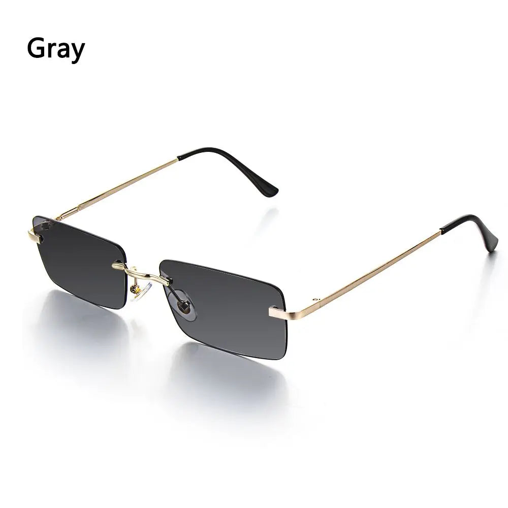 Fashion Rimless Rectangle Sunglasses Women Luxury Design Sun Glasses Ladies Retro Gradient Eyewear Summer UV400 Sun Shades