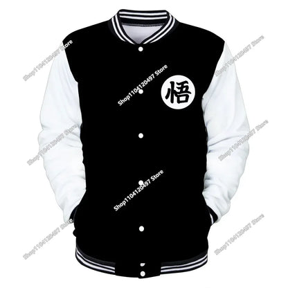 New Japanese Anime Dragon Ball Z Varsity Jacket Autumn Casual Sweatshirt Hoodie Coat Jacket Brand Baseball Jacket