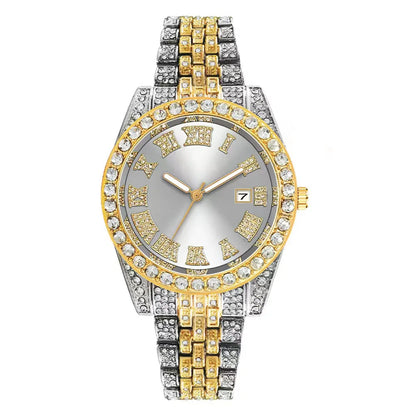 New Luxury Diamond Watch for Men Women Hip Hop Iced Out Watch Unisex Quartz Wristwatch Date Clock Relogio Masculino Dropshipping