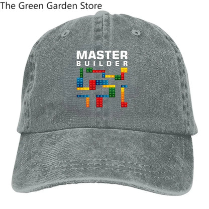 Building Blocks višebojna muška kapa s visokim obodom, Cool Master Builder, personalizirane kape s vizirom za zaštitu od gradnje